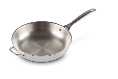 Signature Stainless Steel Uncoated Frying Pan with Helper Handle