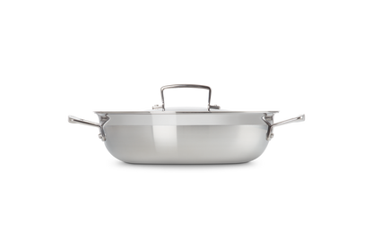 3-ply Stainless Steel Shallow Casserole with Lid