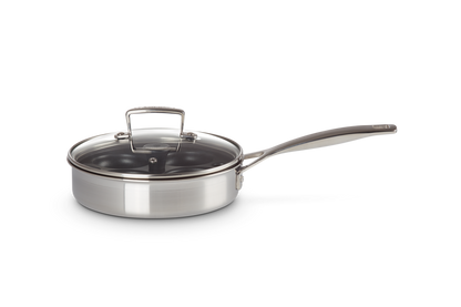 3-ply Stainless Steel Uncoated Saute Pan with Poaching Insert