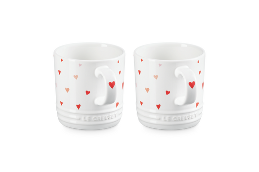 Stoneware Set of 2 Hearts Mugs