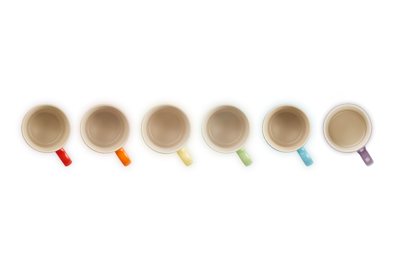 Stoneware Rainbow Set of 6 Espresso Mugs