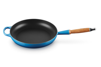 Cast Iron Frying Pan with Wooden Handle