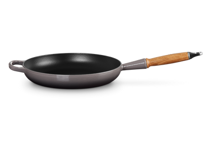 Cast Iron Frying Pan with Wooden Handle
