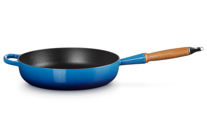 Cast Iron Saute Pan with Wooden Handle 28CM