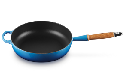 Cast Iron Saute Pan with Wooden Handle 28CM