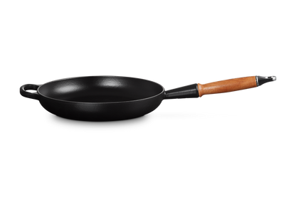 Cast Iron Frying Pan with Wooden Handle