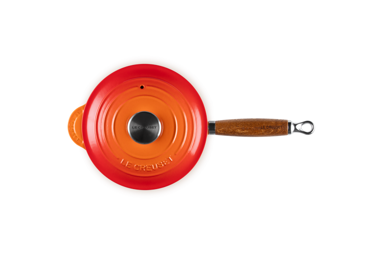 Cast Iron Saucepan with Wooden Handle