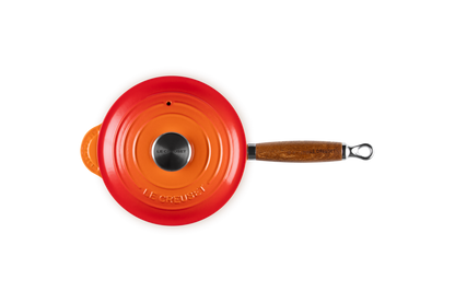 Cast Iron Saucepan with Wooden Handle