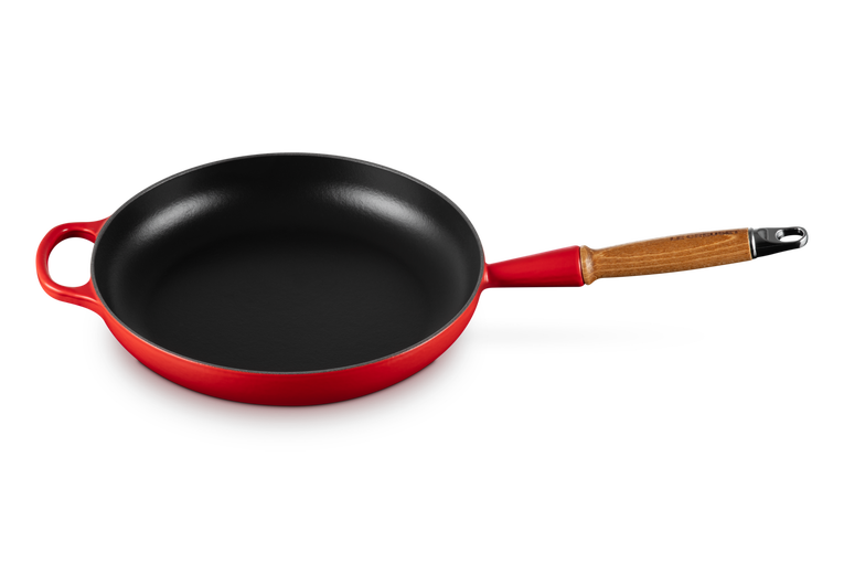 Cast Iron Frying Pan with Wooden Handle