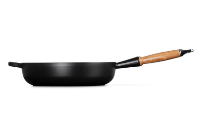 Cast Iron Saute Pan with Wooden Handle 28CM