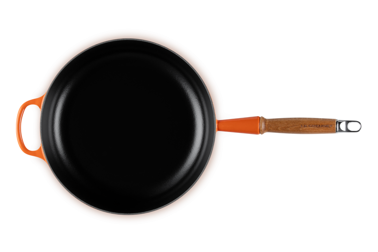 Cast Iron Saute Pan with Wooden Handle 28CM