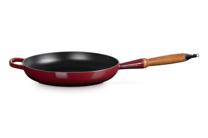 Cast Iron Frying Pan with Wooden Handle