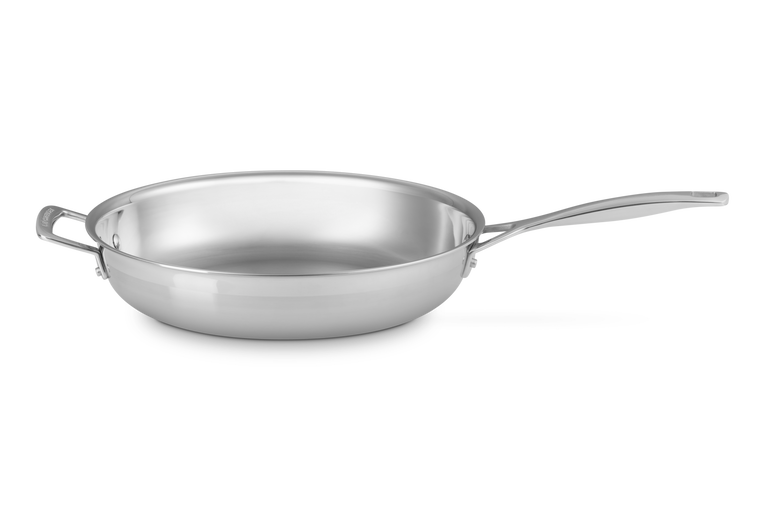 3-ply Stainless Steel Uncoated Frying Pan with Helper Handle