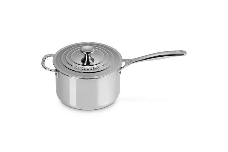 Signature Stainless Steel Saucepan with Lid and Helper Handle