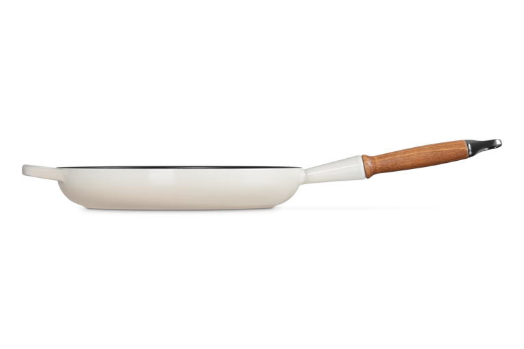 Cast Iron Frying Pan with Wooden Handle