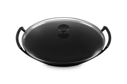 Cast Iron Wok with Glass Lid