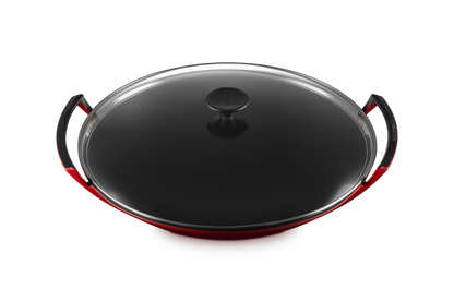 Cast Iron Wok with Glass Lid