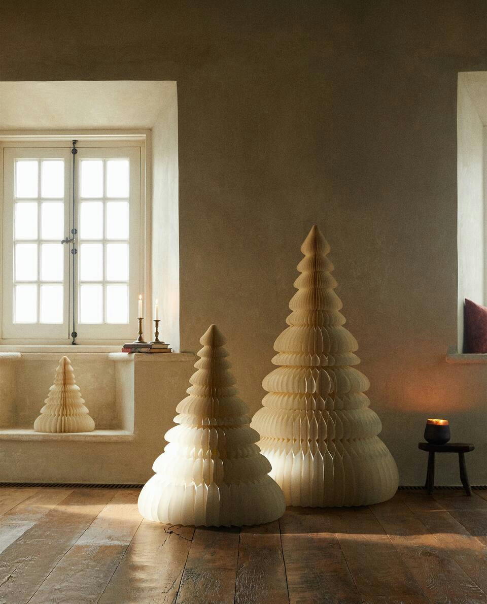 ÁRBOL DE NAVIDAD DE PAPEL DECORATIVO GRANDE CON BASE 