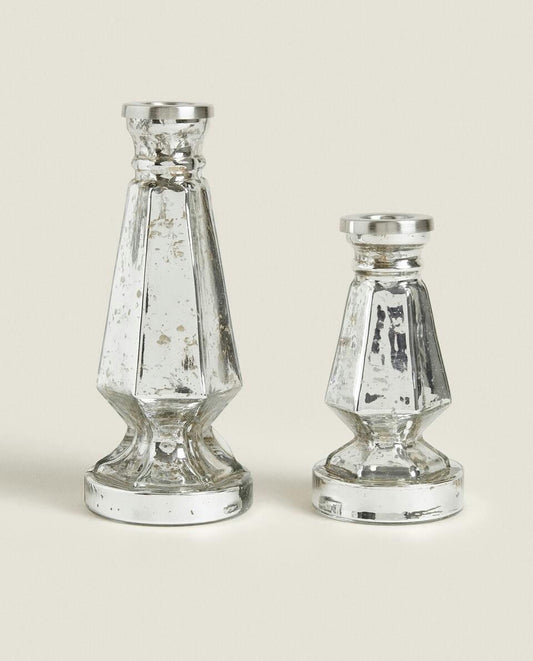 Candelabro navideño de cristal geométrico 