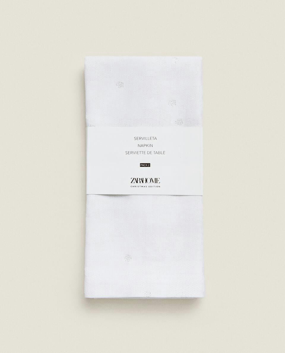CONFEZIONE DI TOVAGLIOLI NATALIZI CON LUCENTEZZA FLOREALE JACQUARD (CONFEZIONE DA 2) 