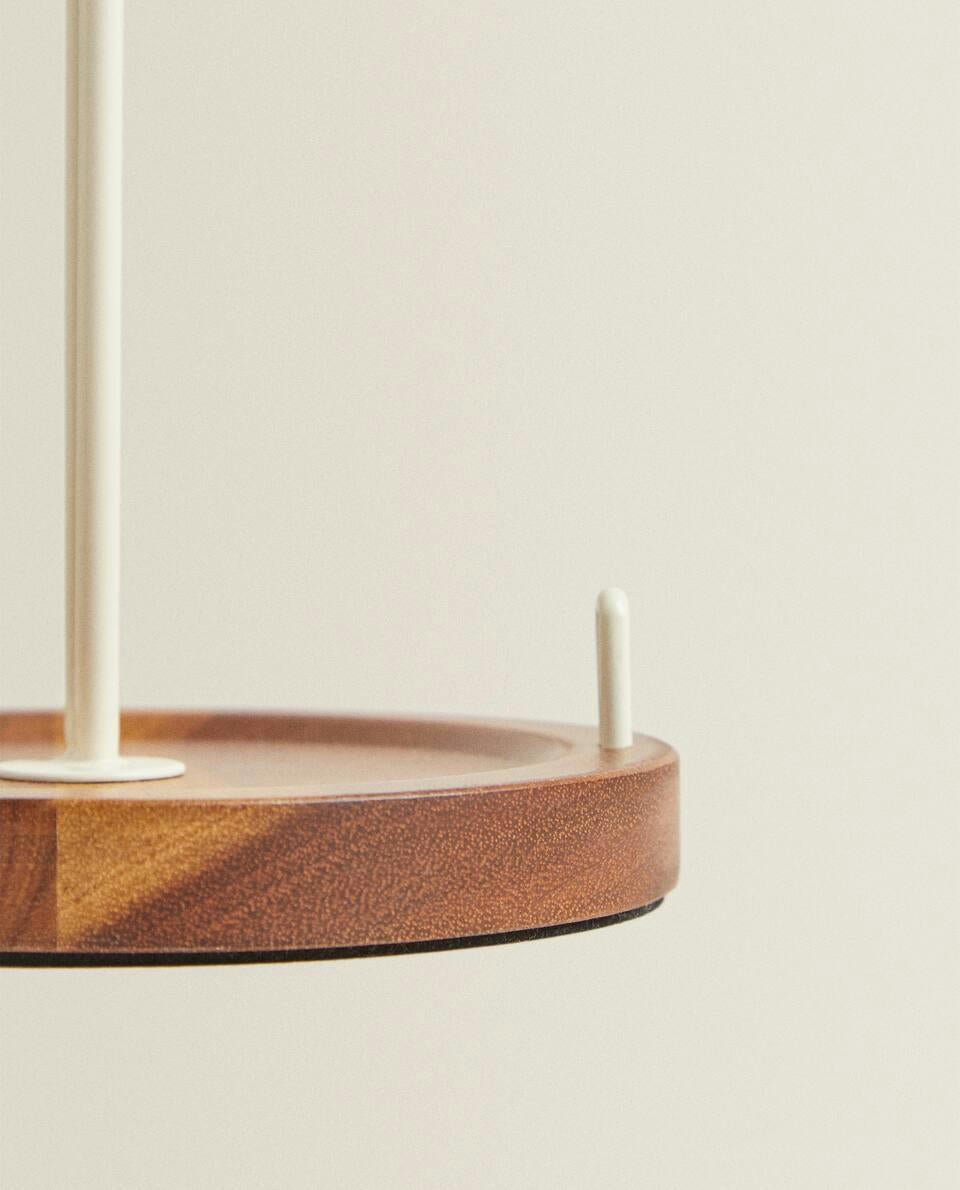 PORTARROLLOS DE COCINA DE HIERRO Y MADERA 