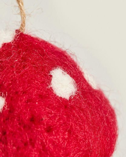 DECORAZIONE NATALIZIO A FORMA DI FUNGO IN FELTRO 