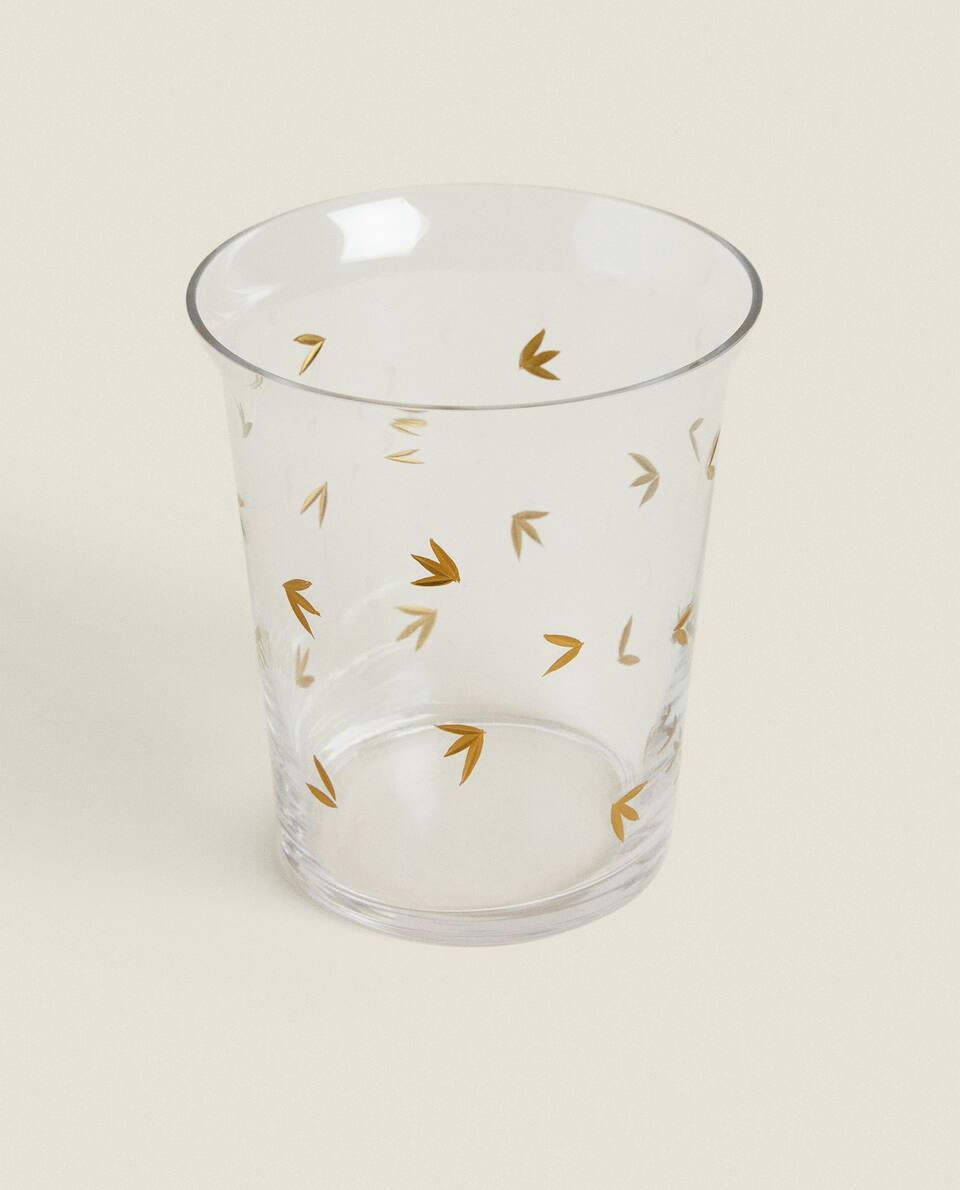 BICCHIERE ALTO CON FOGLIA DI NATALE 