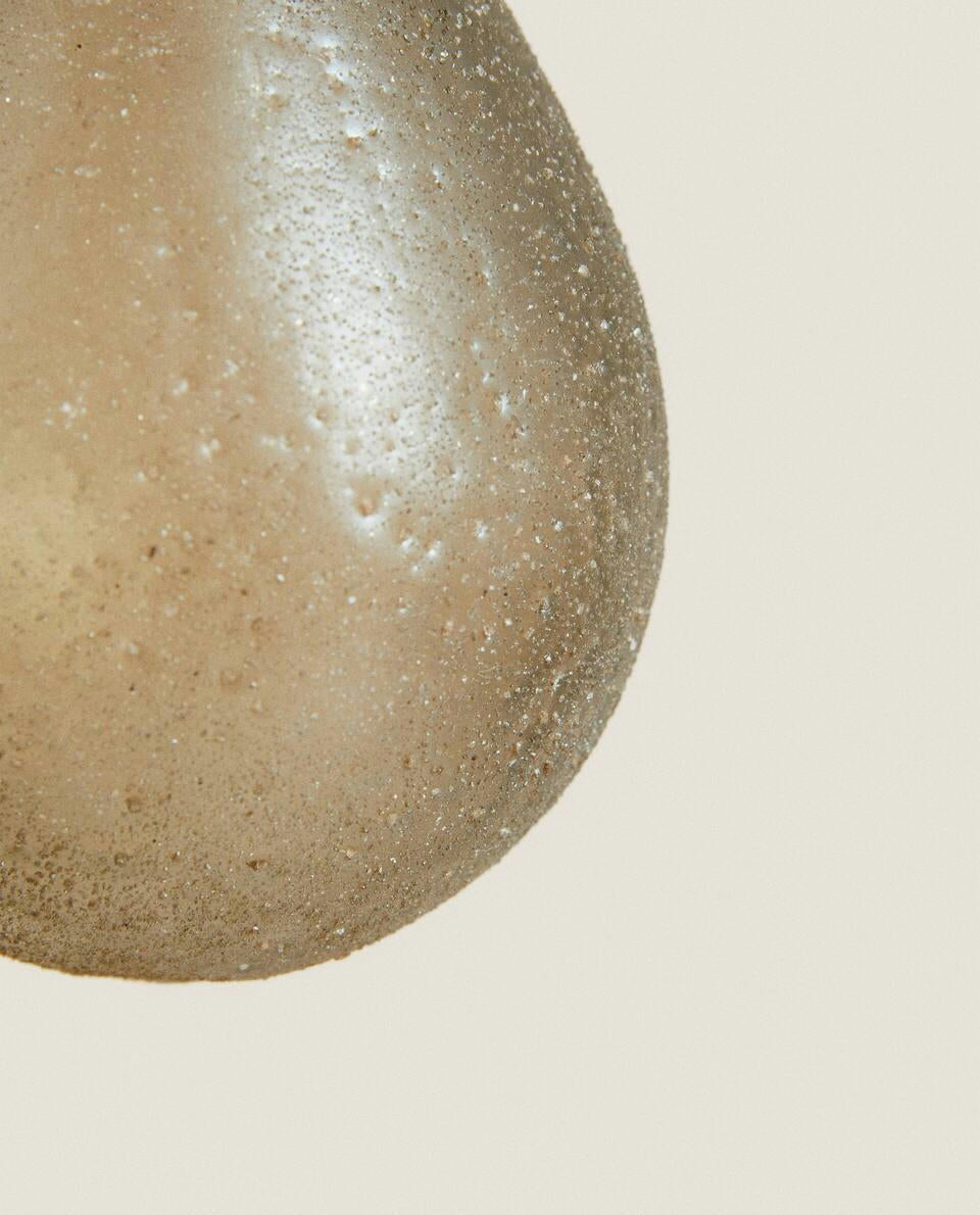 DECORAZIONE NATALIZIO A FORMA DI PERA IN VETRO MERCURIZZATO 