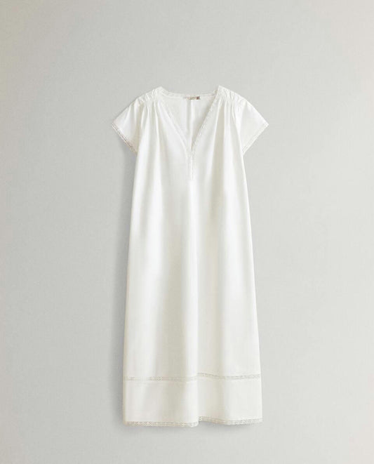 COTTON POPLIN NIGHTDRESS