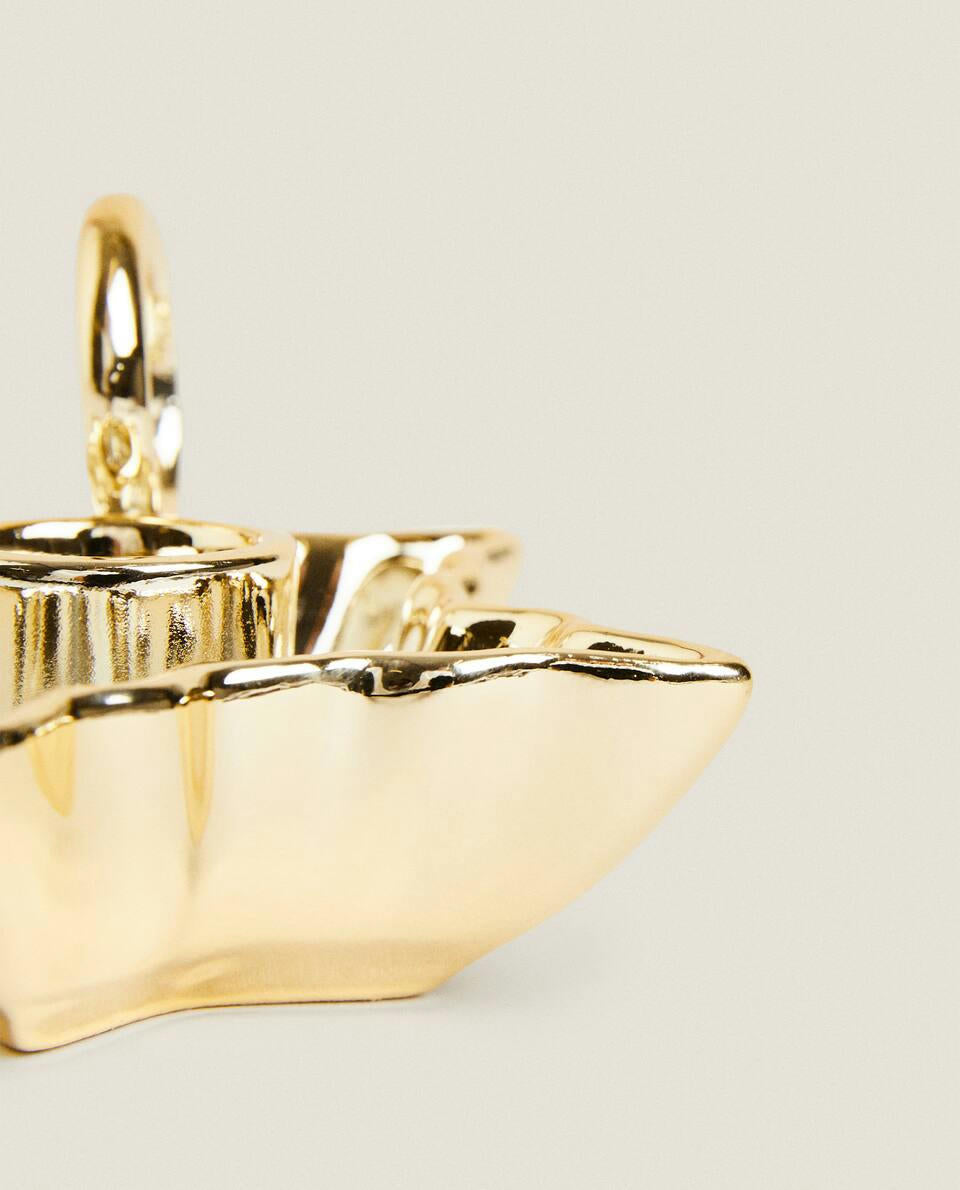 PORTACANDELE A STELLA DI NATALE CON BORDO 