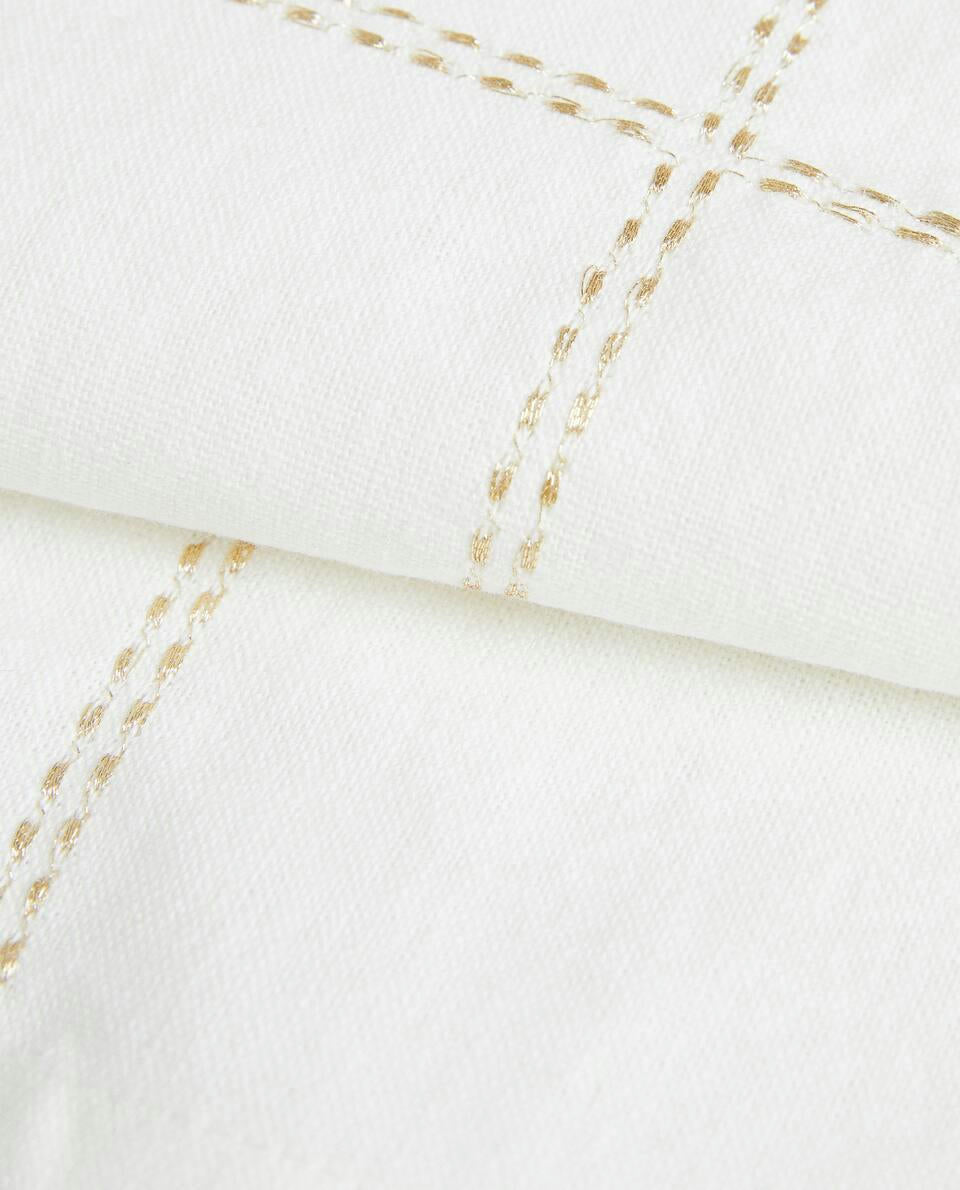 CONFEZIONE DI TOVAGLIOLI DI LINO CON CATENA NATALIZIA (CONFEZIONE DA 2) 