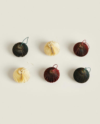 CONFEZIONE DI DECORAZIONI NATALIZIE IN CARTA (CONFEZIONE DA 6) 