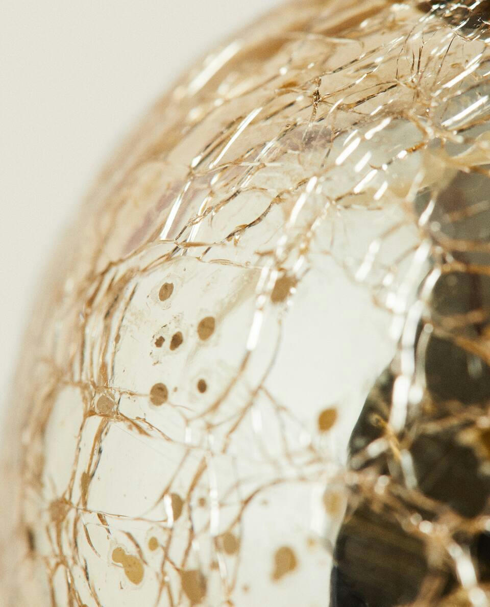 DECORACIÓN DE ARO NAVIDEÑO DE VIDRIO MERCURIZADO 