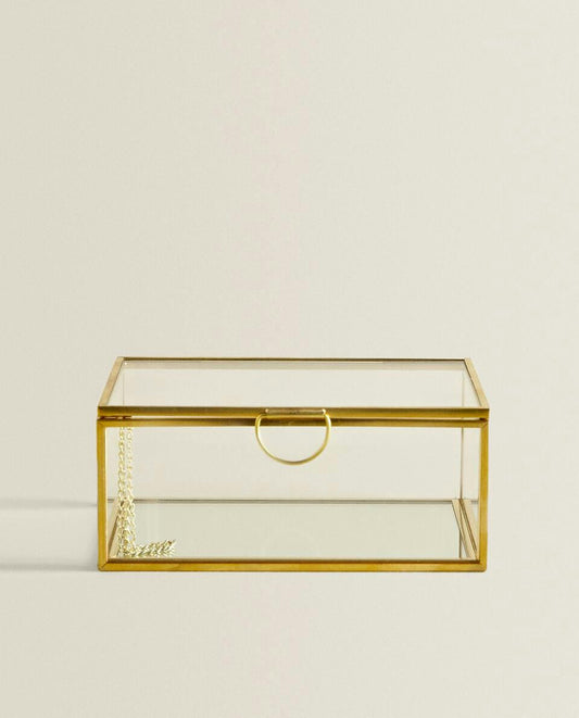 CAJA DE METAL Y CRISTAL TIMING 