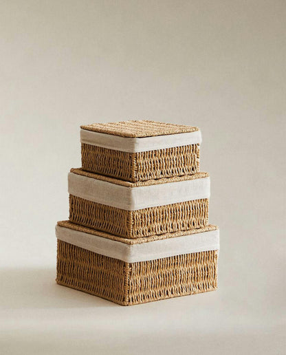 CESTINO CON FODERA IN TESSUTO 