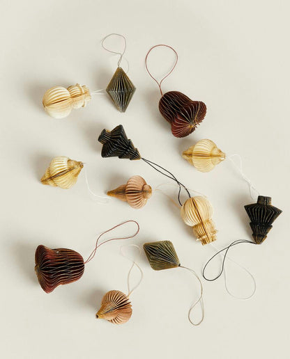 CONFEZIONE DI DECORAZIONI NATALIZIE IN CARTA (CONFEZIONE DA 12) 