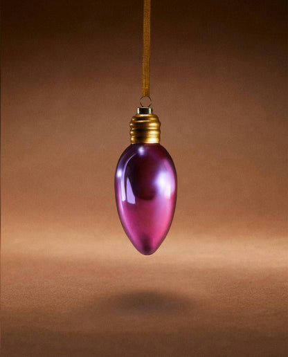 Decorazione natalizia con lampadina in vetro 