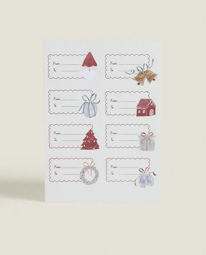 CONFEZIONE DI ETICHETTE REGALO DI NATALE PER BAMBINI (CONFEZIONE DA 24) 