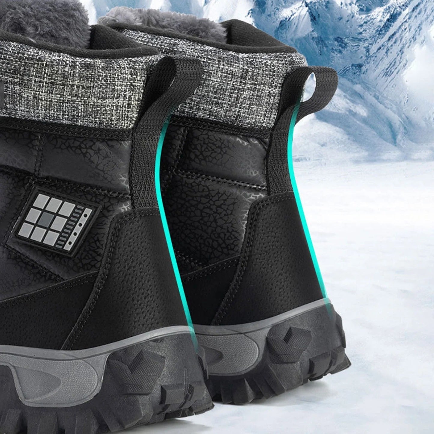 (⏰Limited Time Discount 49% off)Men's Thick Warm Snow Boots Wide Toe Anti-skid Fur Lined Leather Boots Waterproof Winter Hiking Boots