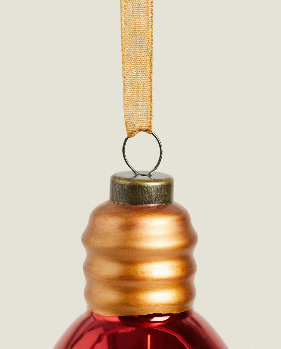 Decorazione natalizia con lampadina in vetro 