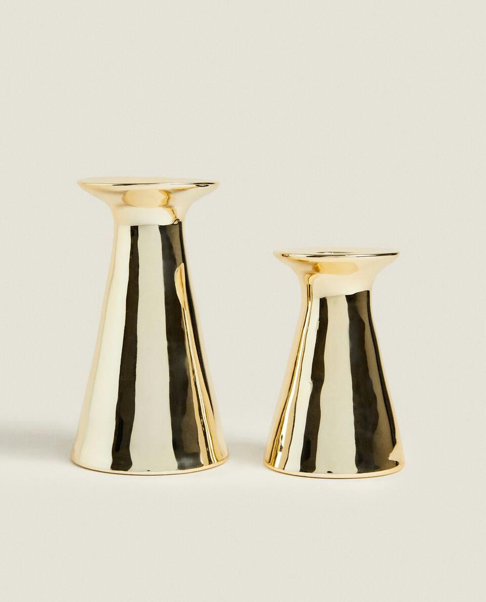 CANDELIERE NATALIZIO GEOMETRICO IN PORCELLANA 