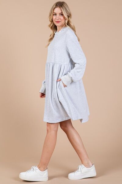 Ces Femme Long Sleeve Hooded Sweatshirt Dress