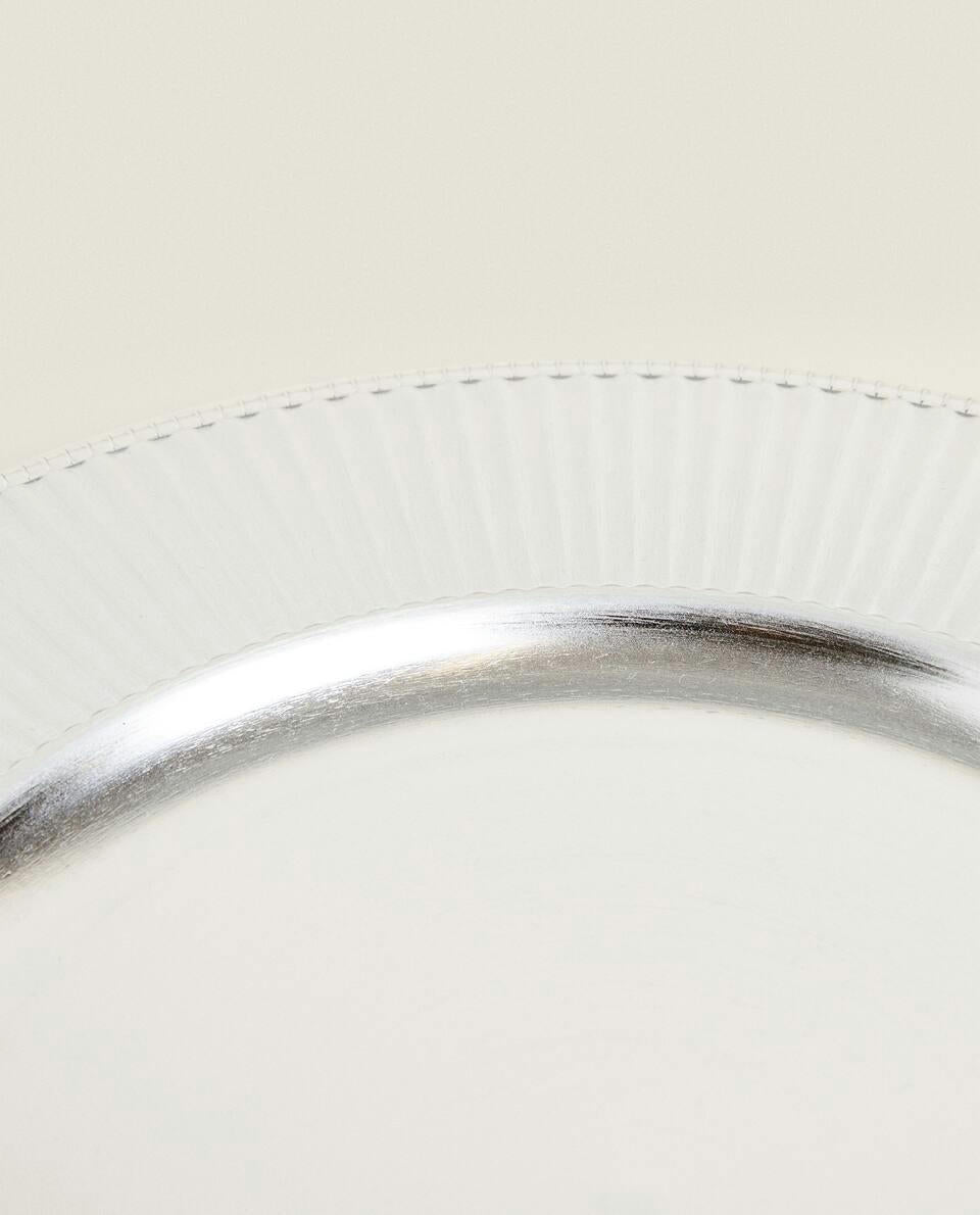 PIATTO DI SERVIZIO NATALIZIO A RIGHE ORO 