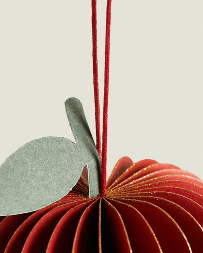 CONFEZIONE DI DECORAZIONI NATALIZIE IN CARTA A FORMA DI FRUTTA (CONFEZIONE DA 4) 