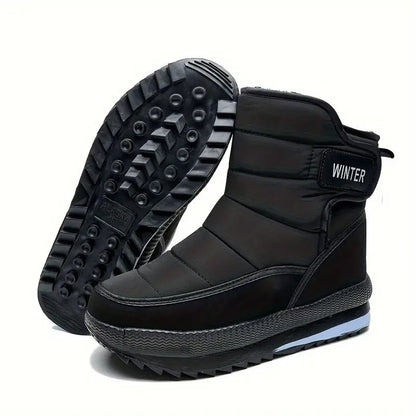 (Limited Time Sale 70%off)Men's Thick Warm Orthopedic Support Wide Toe Snow Boots Non-slip Waterproof Anti-skid Fur Lined Winter Boots