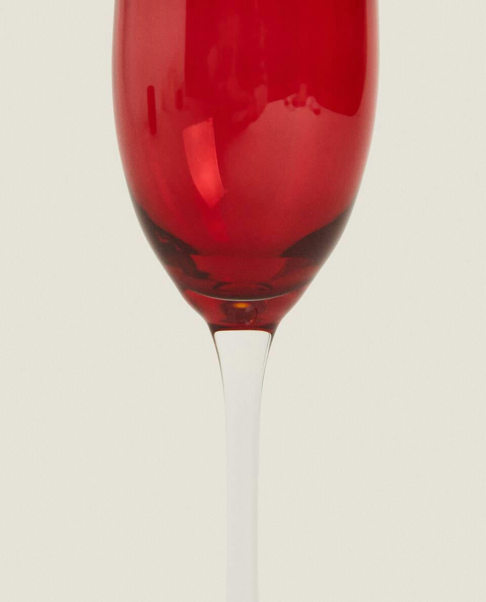 COPA FLAUTA DE COLOR CRISTALINO NAVIDEÑO 