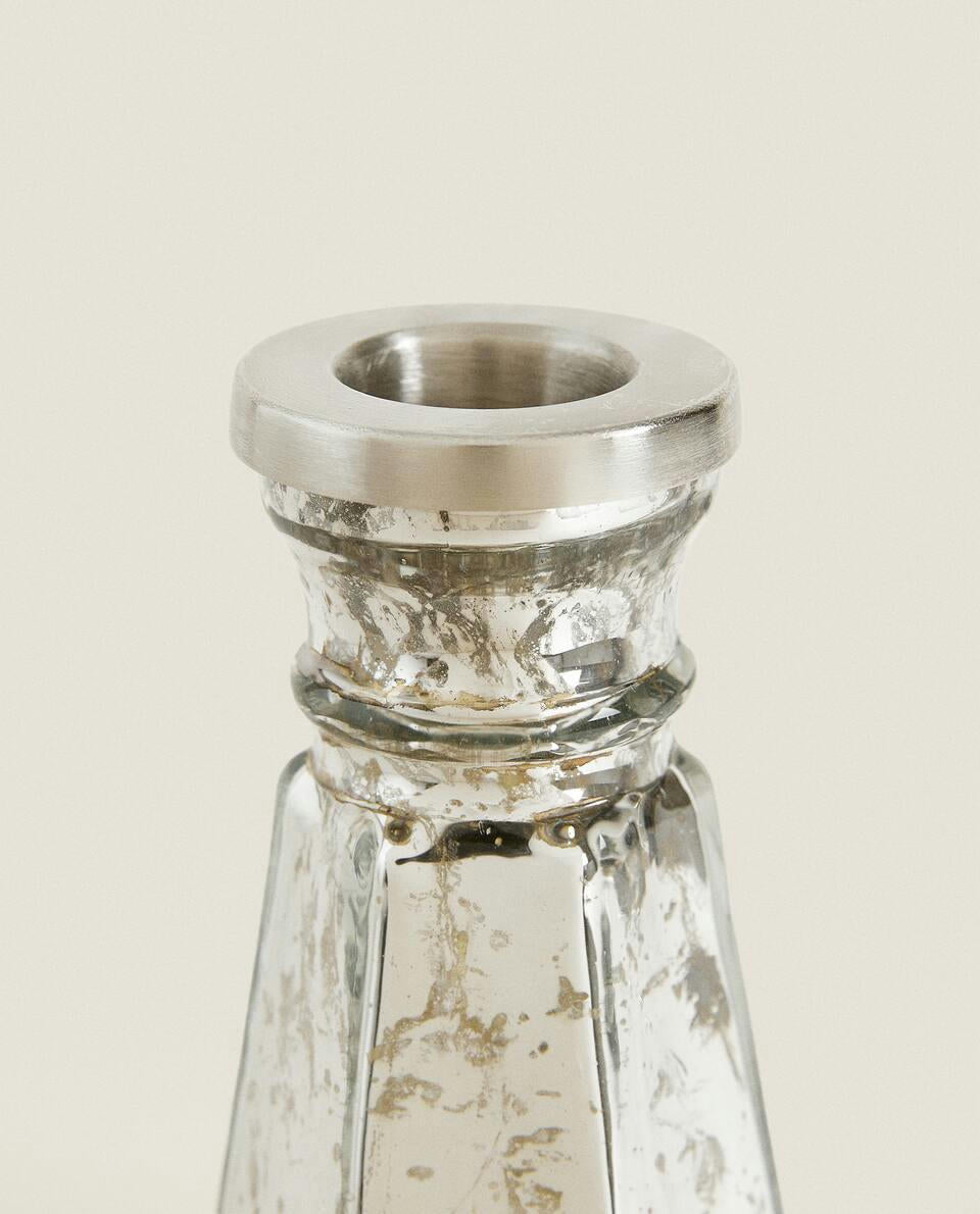 Candelabro navideño de cristal geométrico 