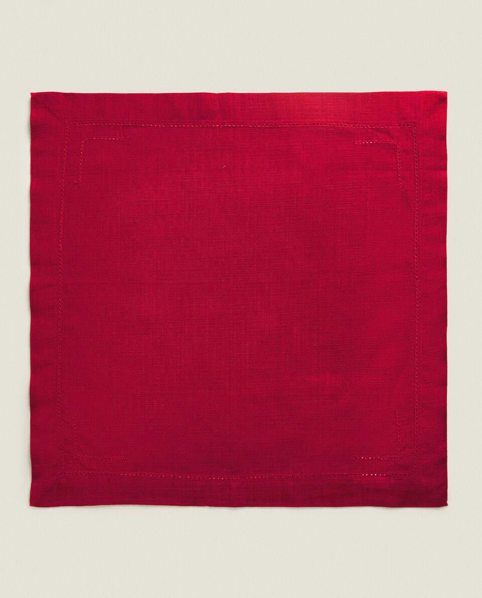 CONFEZIONE DI TOVAGLIOLI NATALIZI CON ORLO A GIORNO (CONFEZIONE DA 2) 