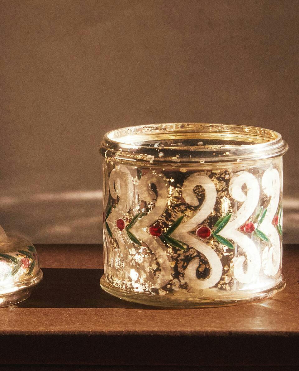 SCATOLA DI VETRO MERCURIZZATO DI NATALE 