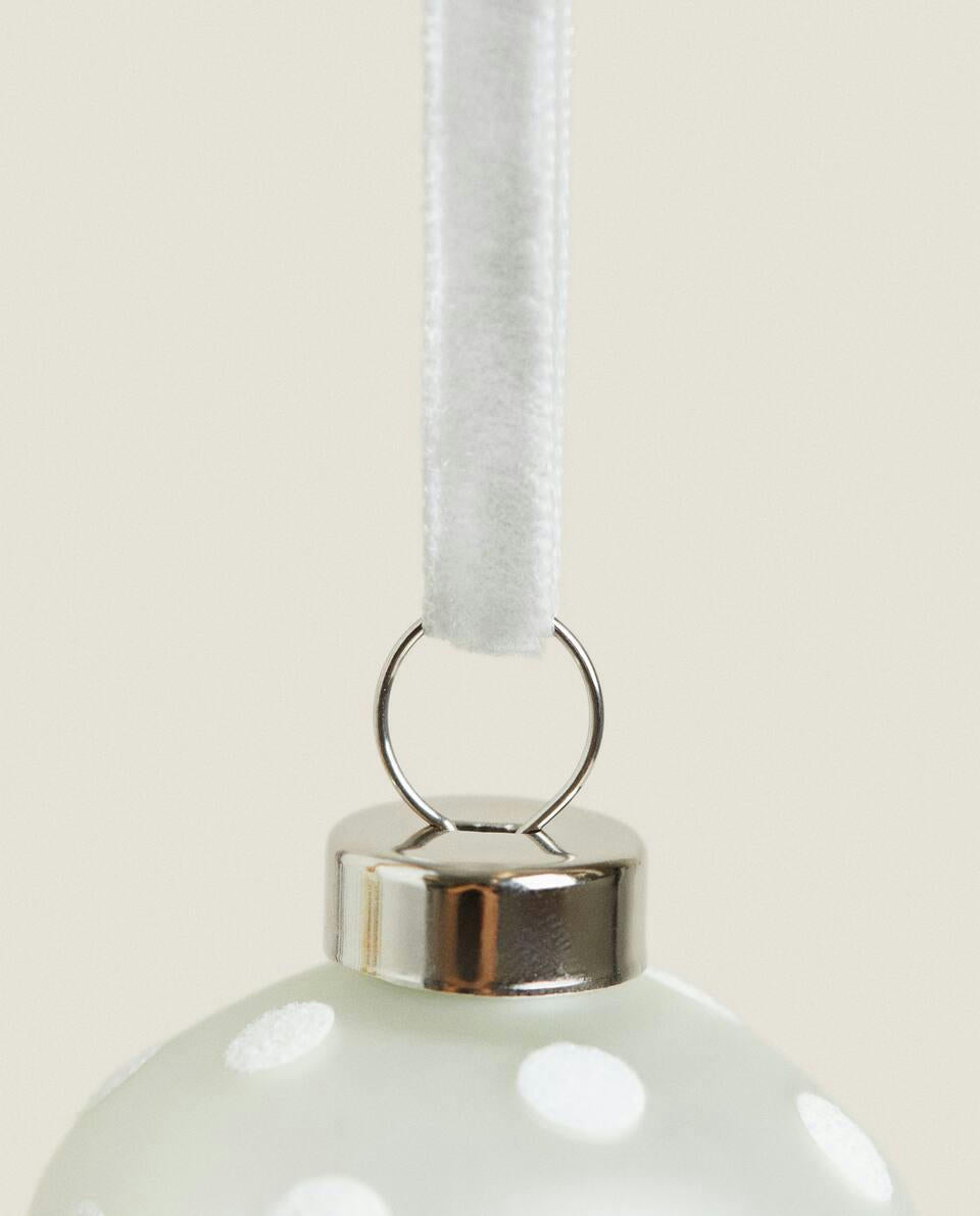 CONFEZIONE DI DECORAZIONI A FORMA DI FUNGO IN VETRO (CONFEZIONE DA 6) 